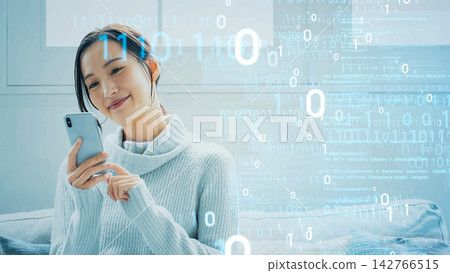 Smartphone-using women and digital technology Smartphone-using women and digital technology 142766515