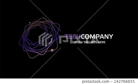 Futuristic Tech Logo with Purple Pink Gradient Lines Futuristic Tech Logo with Purple Pink Gradient Lines 142766655