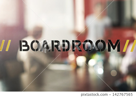 Boardroom sign, window and business meeting with team for planning, discussion and communication. Conference room placard, glass and corporate group for training seminar with blurred background Boardroom sign, window and business meeting with team for planning, discussion and communication. Conference room placard, glass and corporate group for training seminar with blurred background 142767565