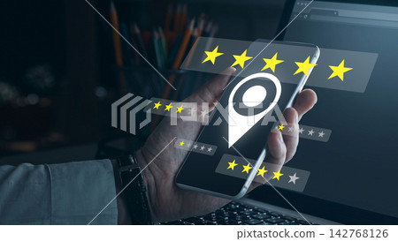 Feedback rating system on a smartphone shows user engagement and interaction Feedback rating system on a smartphone shows user engagement and interaction 142768126