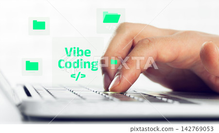 Vibe coding in a workspace with a focus on technology and programming Vibe coding in a workspace with a focus on technology and programming 142769053