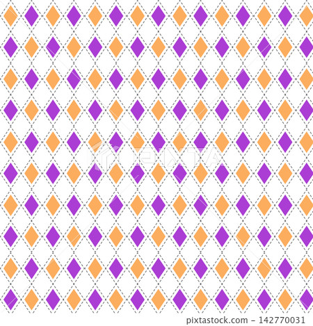 Halloween argyle pattern with small orange and purple diamonds Halloween argyle pattern with small orange and purple diamonds 142770031