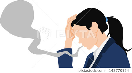 Illustration of a businesswoman suffering from burnout. Illustration of a businesswoman suffering from burnout. 142770554