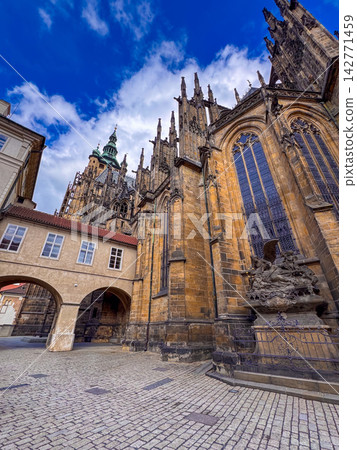 The Gothic St. Vitus Cathedral, Prague, the Czech Republic The Gothic St. Vitus Cathedral, Prague, the Czech Republic 142771459