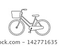 自行車的線條畫插圖 142771635