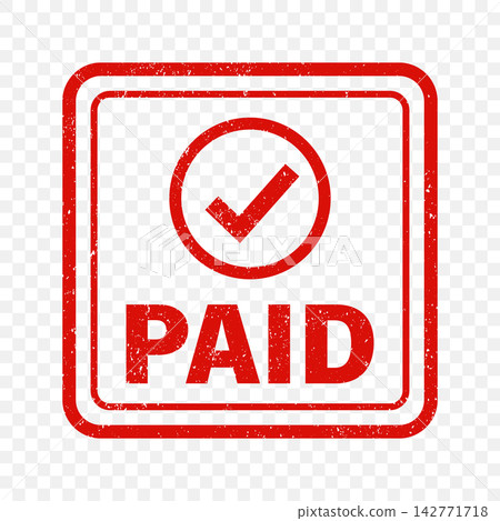 Paid Stamp Vector Illustration. Paid Seal, Red Paid Approval Stamp with Check Mark for Payment, Invoice, Receipt, Billing, Business Document, Label Design Paid Stamp Vector Illustration. Paid Seal, Red Paid Approval Stamp with Check Mark for Payment, Invoice, Receipt, Billing, Business Document, Label Design 142771718
