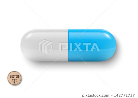 Capsule Pill Vector Illustration. 3d Blue Capsule Pill. Medicine Capsule Icon for Pharmacy, Medication, Supplement, Healthcare, Treatment, Drug Design, Medical Clipart Capsule Pill Vector Illustration. 3d Blue Capsule Pill. Medicine Capsule Icon for Pharmacy, Medication, Supplement, Healthcare, Treatment, Drug Design, Medical Clipart 142771737