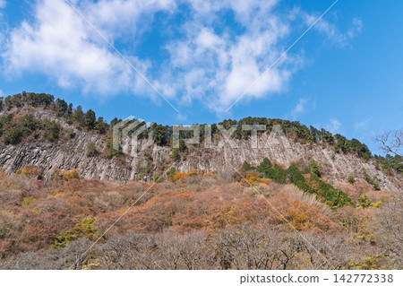 The autumn leaves are at their peak at Byobu-iwa Park in Soni Village, Nara Prefecture. The autumn leaves are at their peak at Byobu-iwa Park in Soni Village, Nara Prefecture. 142772338