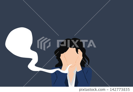 一位職業倦怠的女商人的插圖。 一位職業倦怠的女商人的插圖。 142773835