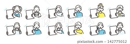 Simple Illustration Icon Set: Icons of Boys and Girls of Various Ages Smiling and Showing Tests and Certificates Simple Illustration Icon Set: Icons of Boys and Girls of Various Ages Smiling and Showing Tests and Certificates 142775012