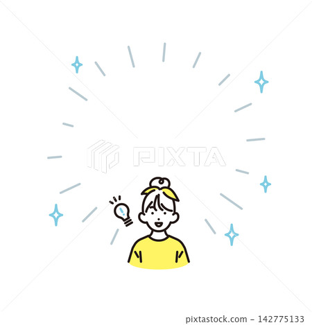 簡筆畫:一位小學生女孩因一項新發現而備受鼓舞。 (向量圖) 簡筆畫:一位小學生女孩因一項新發現而備受鼓舞。 (向量圖) 142775133