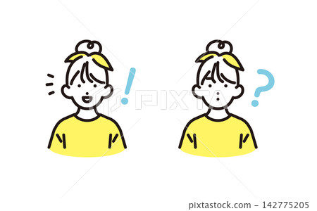 簡筆畫:兩種女孩的插圖,分別代表覺醒和未解決的問題(向量圖) 簡筆畫:兩種女孩的插圖,分別代表覺醒和未解決的問題(向量圖) 142775205