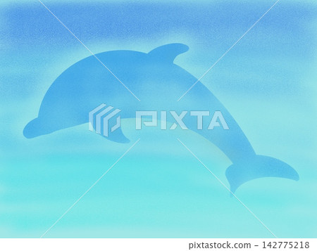 一隻正在療癒的海豚的剪影 一隻正在療癒的海豚的剪影 142775218