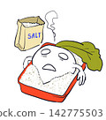 A comical illustration depicting pickled turnips as a symbol of salted char. 142775503