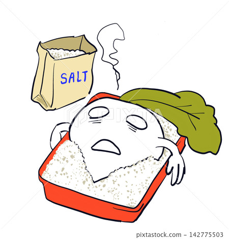 一幅滑稽的插圖,將醃蘿蔔描繪成鹹紅點鮭的象徵。 一幅滑稽的插圖,將醃蘿蔔描繪成鹹紅點鮭的象徵。 142775503