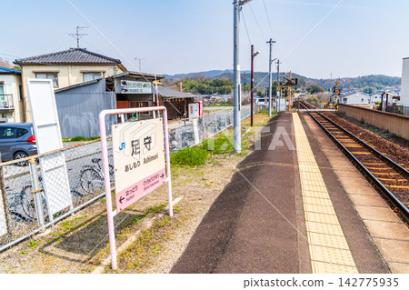 JR吉備線蘆森站,春日月台景色2,岡山縣岡山市北區 JR吉備線蘆森站,春日月台景色2,岡山縣岡山市北區 142775935