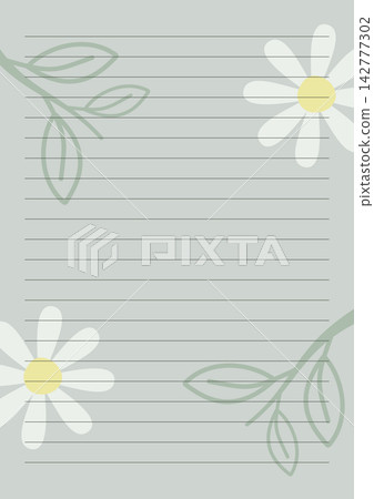 Minimalist botanical lined notebook paper background for printable stationery and digital paper Minimalist botanical lined notebook paper background for printable stationery and digital paper 142777302