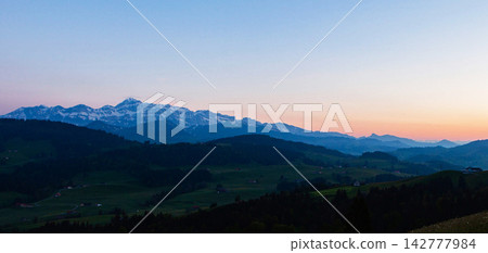 beautiful sunset in the mountains beautiful sunset in the mountains 142777984
