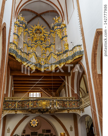 Baroque pipe organ in St. Elizabeth Basilica, Wroclaw, Poland. Baroque pipe organ in St. Elizabeth Basilica, Wroclaw, Poland. 142777986