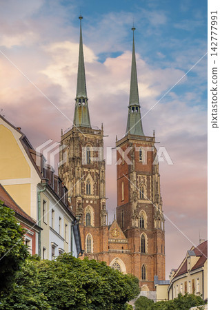 Cathedral of St. John the Baptist in Ostrow Tumski, Wroclaw, Poland. Cathedral of St. John the Baptist in Ostrow Tumski, Wroclaw, Poland. 142777991