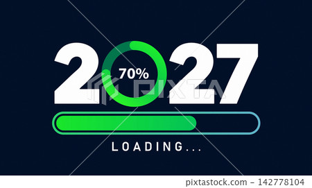 New Year 2027 loading countdown design typography 142778104