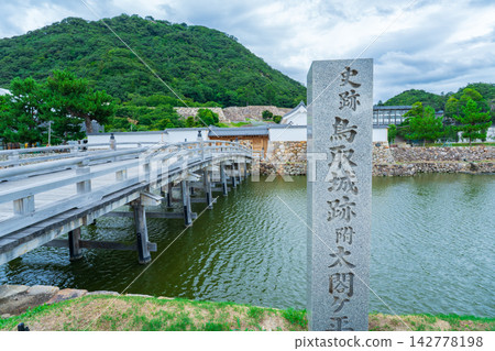 鳥取市：鳥取城遺址的修復後的義寶橋和中野五門 142778198