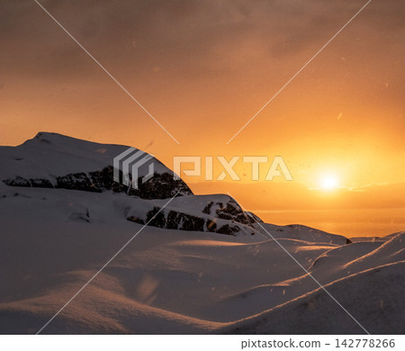 sunset in the mountains sunset in the mountains 142778266