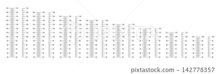 Template for kids wall growth 100, 110, 120, 130, 140, 150, 160 and 170 cm stickers isolated. Height chart from 50 cm to 170 centimeters. Meter wall or growth ruler. Template for kids wall growth 100, 110, 120, 130, 140, 150, 160 and 170 cm stickers isolated. Height chart from 50 cm to 170 centimeters. Meter wall or growth ruler. 142778357