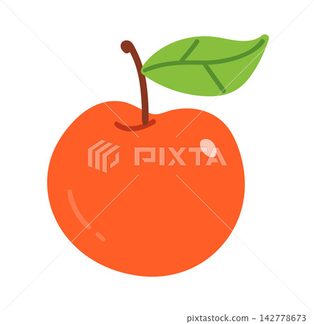 Red apple with leaf. Vector illustration. Red apple with leaf. Vector illustration. 142778673