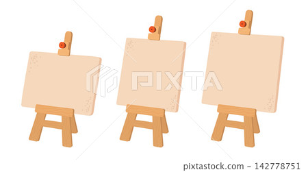 Easel canvas set. Vector illustration. 142778751