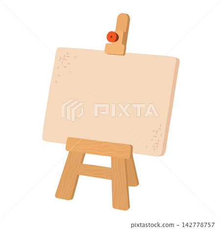 Blank canvas on wooden easel. Blank canvas on wooden easel. 142778757