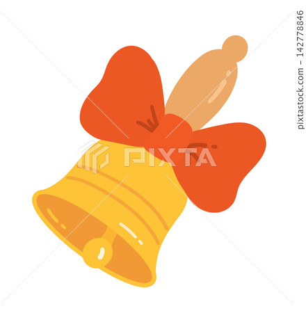School Bell with Bow Icon School Bell with Bow Icon 142778846