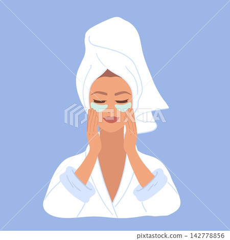 Woman skincare routine Vector Illustration Woman skincare routine Vector Illustration 142778856