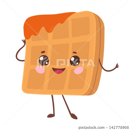 Cute Waffle Character Vector Illustration Cute Waffle Character Vector Illustration 142778908
