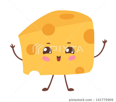 Vector illustration of Cute Cheese Character Vector illustration of Cute Cheese Character 142778909