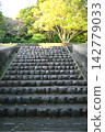 Staircase with round stone decorations 142779033