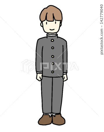 圖中一名身穿校服的男學生站立。 圖中一名身穿校服的男學生站立。 142779040