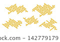 Simple broken swastika pattern, auspicious Japanese pattern, Japanese style background decoration illustration, traditional Japanese motif, good fortune 142779179