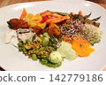 Colorful Gourmet Salad Platter with Pasta, Quinoa, and Sprouts 142779186