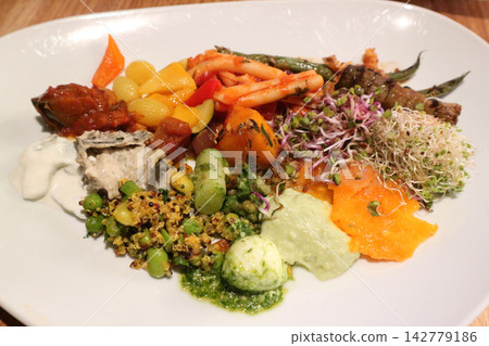 Colorful Gourmet Salad Platter with Pasta, Quinoa, and Sprouts Colorful Gourmet Salad Platter with Pasta, Quinoa, and Sprouts 142779186