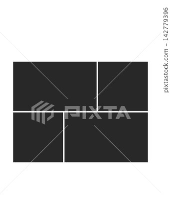 Modern Minimalist Four Frame Photo Collage Template Layout Modern Minimalist Four Frame Photo Collage Template Layout 142779396