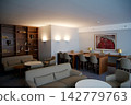 Wroclaw, Poland, June 15, 2018: Executive lounge with sofas and seating areas 142779763