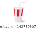 Fast food drinks and straw containers 142780307