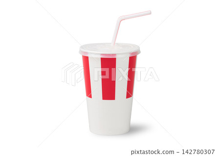 Fast food drinks and straw containers Fast food drinks and straw containers 142780307