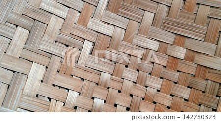 Rustic Woven Bamboo Basketry Texture Background 142780323
