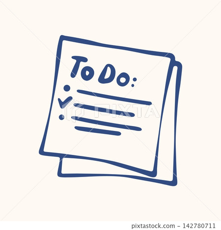 To Do List Sheet with Bullet Points and Check Mark. Hand Drawn Doodle Style Planner Note with Blue Lines on Cream Background. Minimalist Outline Icon and Symbol for Task App Sign, Label and Print To Do List Sheet with Bullet Points and Check Mark. Hand Drawn Doodle Style Planner Note with Blue Lines on Cream Background. Minimalist Outline Icon and Symbol for Task App Sign, Label and Print 142780711