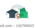 Education concept,tuition money, finance education,research grant and certificate 142780825