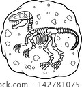 T-rex Skeleton Line Art Drawing For Coloring Book 142781075