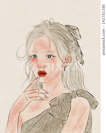 portrait of a beautiful girl portrait of a beautiful girl 142781386