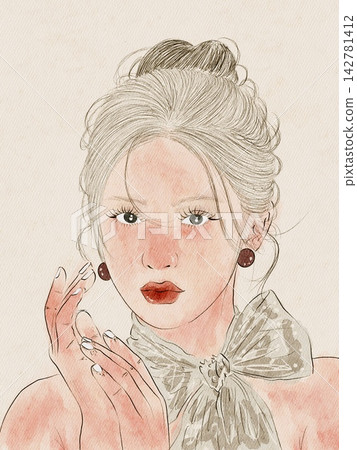 portrait of a beautiful young woman portrait of a beautiful young woman 142781412